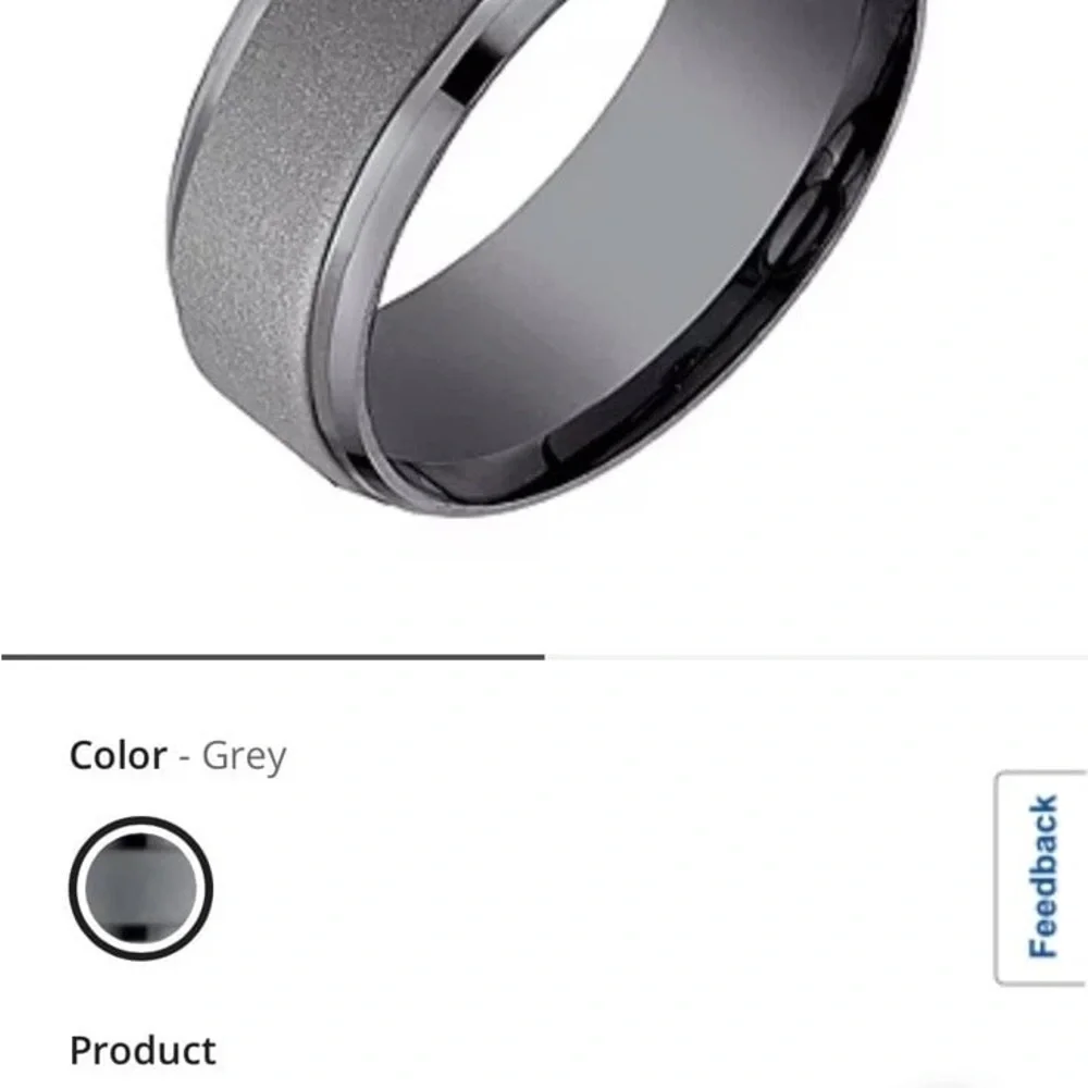NEW Mens 9mm Tantalum gray Wedding Band $1000 MSRP